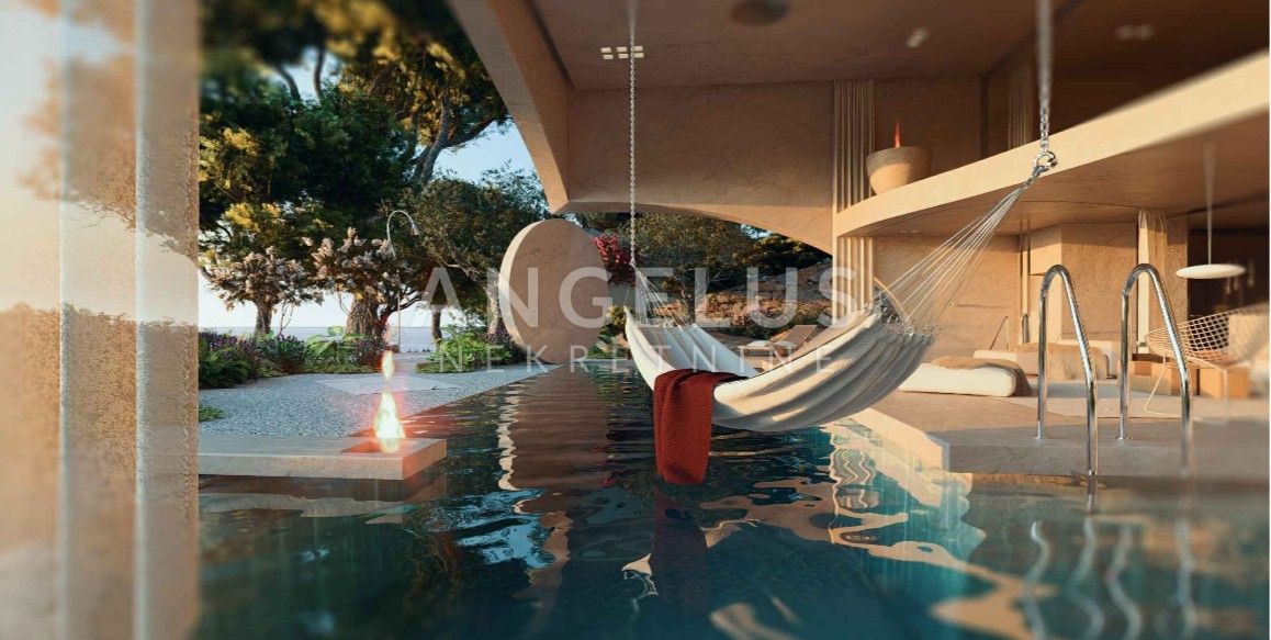 Hrvaška, Brač, Postira - EKSKLUZIVNO gradbeno zemljišče v prvi vrsti do morja s projektom, NAPRODAJ