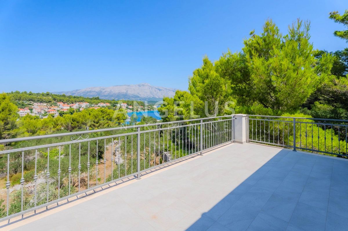Lumbarda, otok Korčula - polsamostojna hiša 360 m² v fazi Rohbau s pogledom na morje - PRODAJA