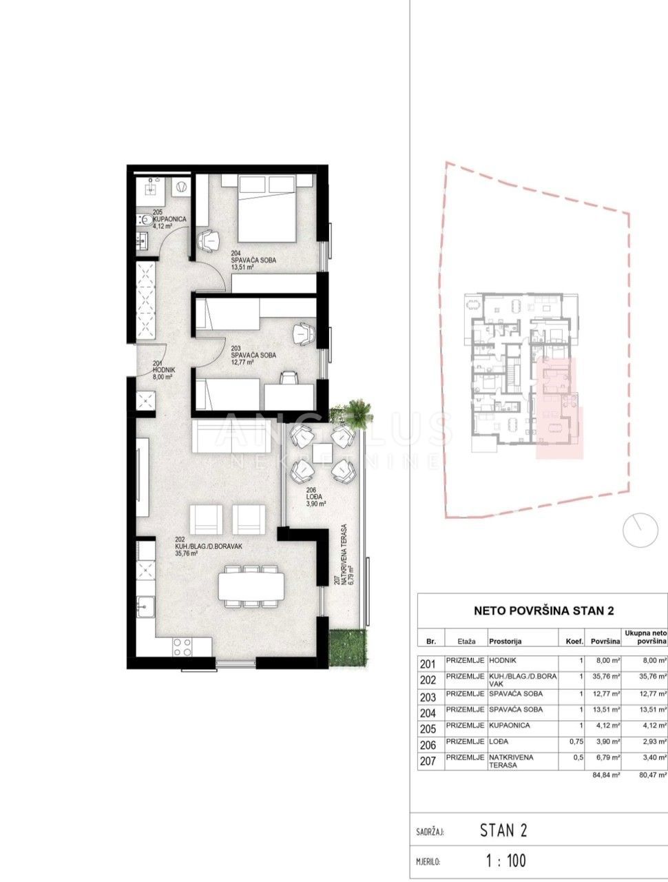 Hrvaška, Sinj - NOVOGRADNJA dvosobno stanovanje s parkirnim mestom, 80 m2