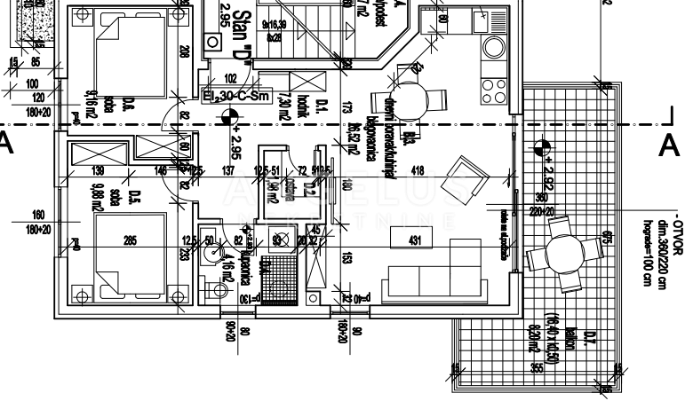 Stanovanje Štinjan, Pula, 67,20m2