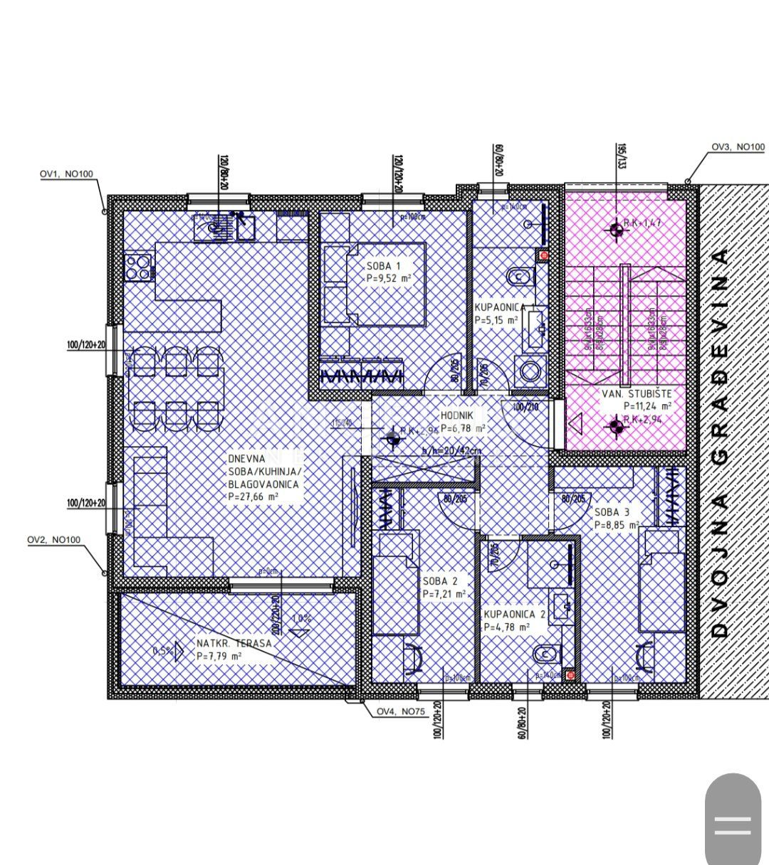 Kaštel Lukšić - NOVOZGRAJENO trosobno stanovanje, 2 parkirni mesti