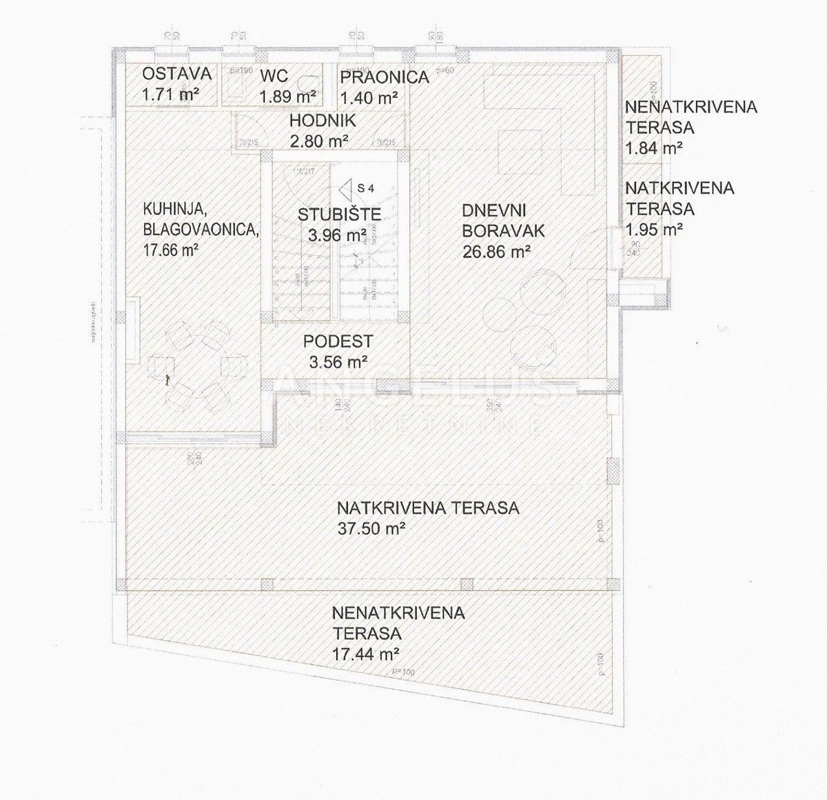 Podstrana Strožanac - dvosobno stanovanje s tremi spalnicami, 2 parkirni mesti