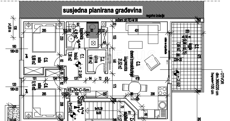 Stanovanje Štinjan, Pula, 66,49m2