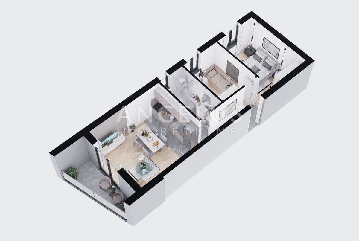 Kaštel Novi - dvosobno stanovanje, novogradnja NAPRODAJ