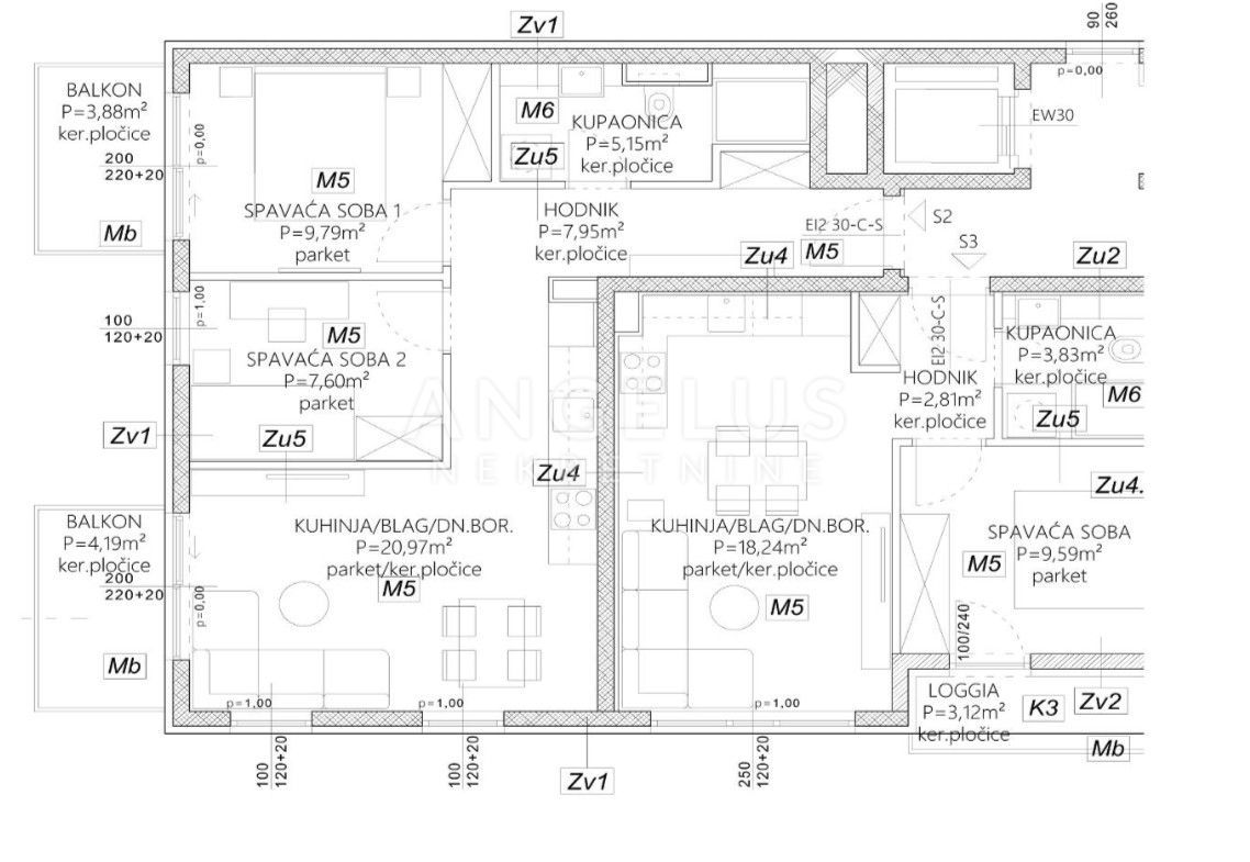 Hrvaška, Split, Mejaši - dvosobno stanovanje v NOVOGRADNJI, 53.48 m2, NAPRODAJ