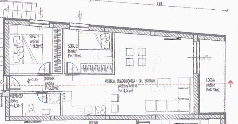 Kaštel Novi - dvosobno stanovanje, novogradnja NAPRODAJ