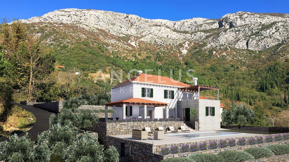 Konavle, Ljuta - gradbeno zemljišče z gradbenim dovoljenjem za vilo z bazenom - PRODAMO