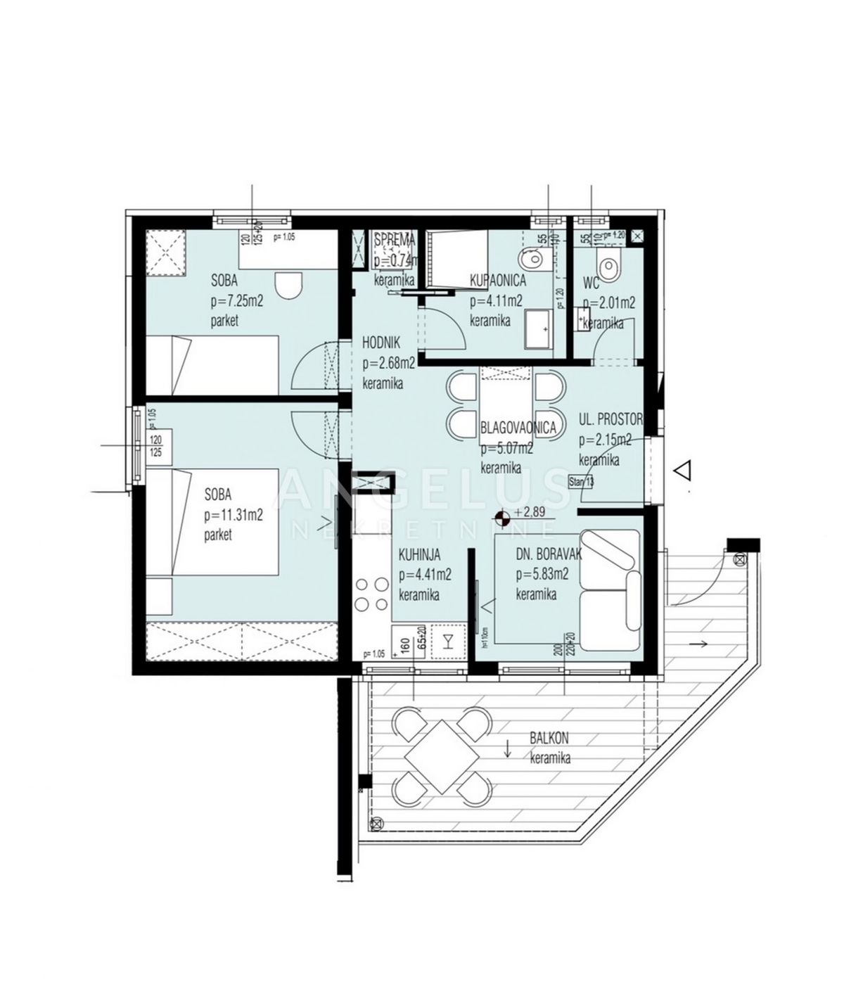 Hrvaška, Trogir, Seget - novozgrajeni apartma s pogledom na morje, 51.52 m2