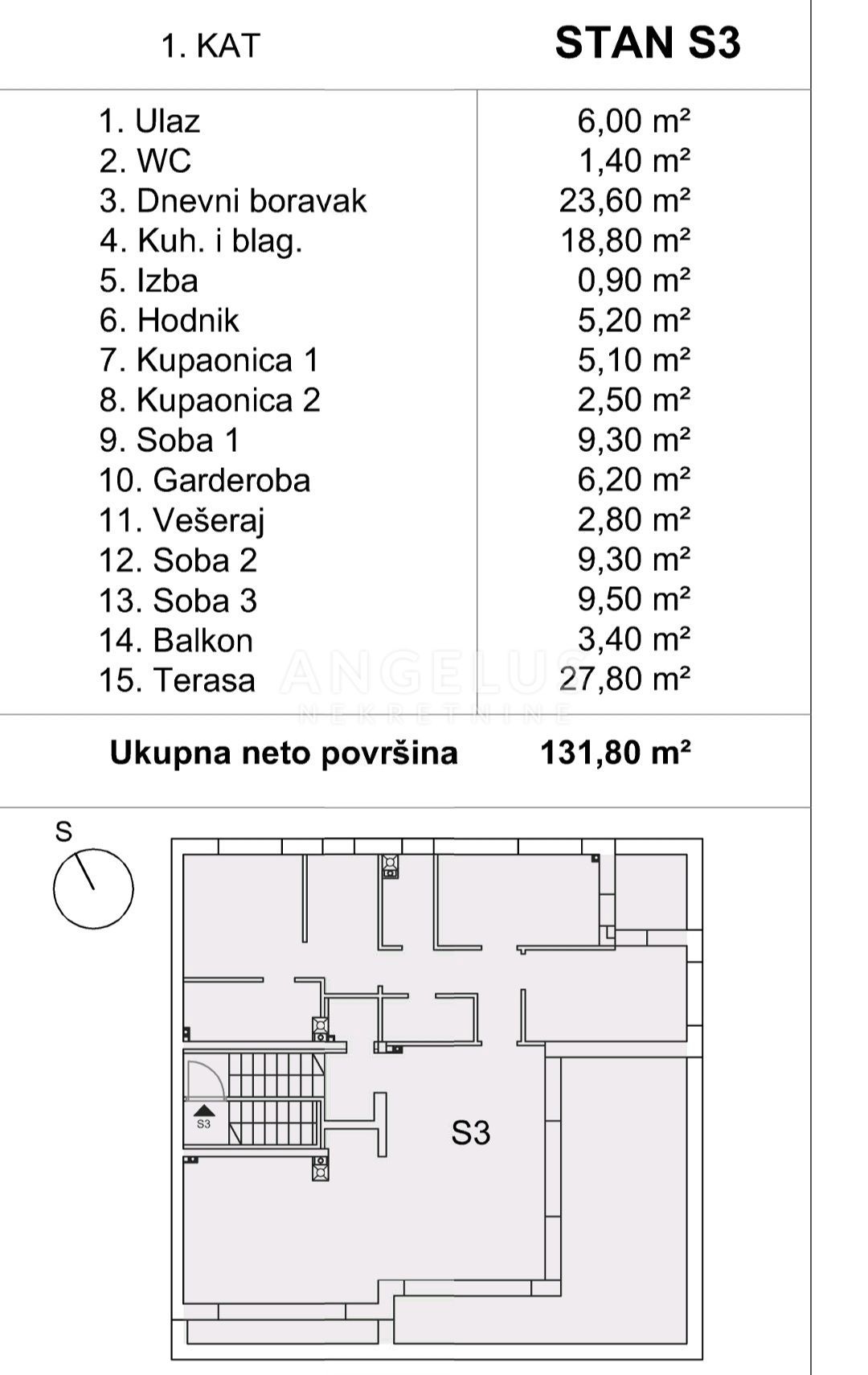 Stanovanje Sveti Duh, Črnomerec, 134,09m2