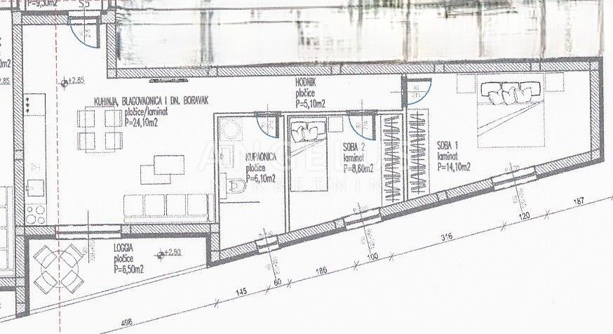 Kaštel Novi - dvosobno stanovanje, novogradnja NAPRODAJ